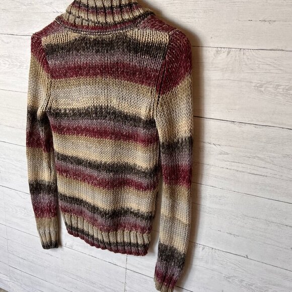 EDC by Esprit Sweater Womens Size M/8 Colorful Neutral Wool Blend Shawl Neckline - Picture 14 of 16